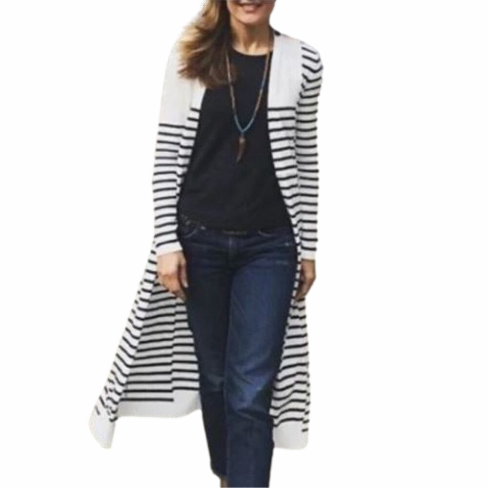 Cabi Victory Sweater Patchwork Stripes Style 5141 Navy/White SZ MEDIUM